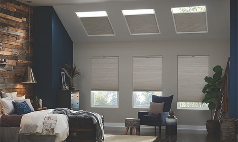 Motorized Cellular Skylight Shades North Solar Screen