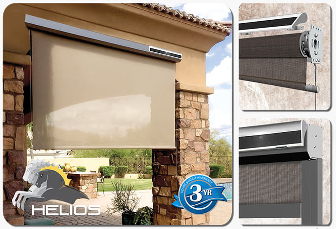 helios solar powered motorized shades