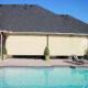 Pool overlooking Large Exterior Heavy Duty Cable guided shades